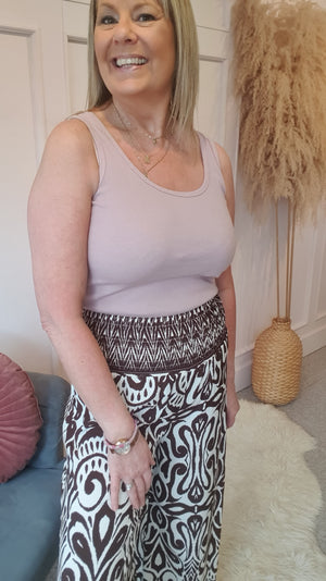 Just A Ribbed Vest Top - Dusky Pink