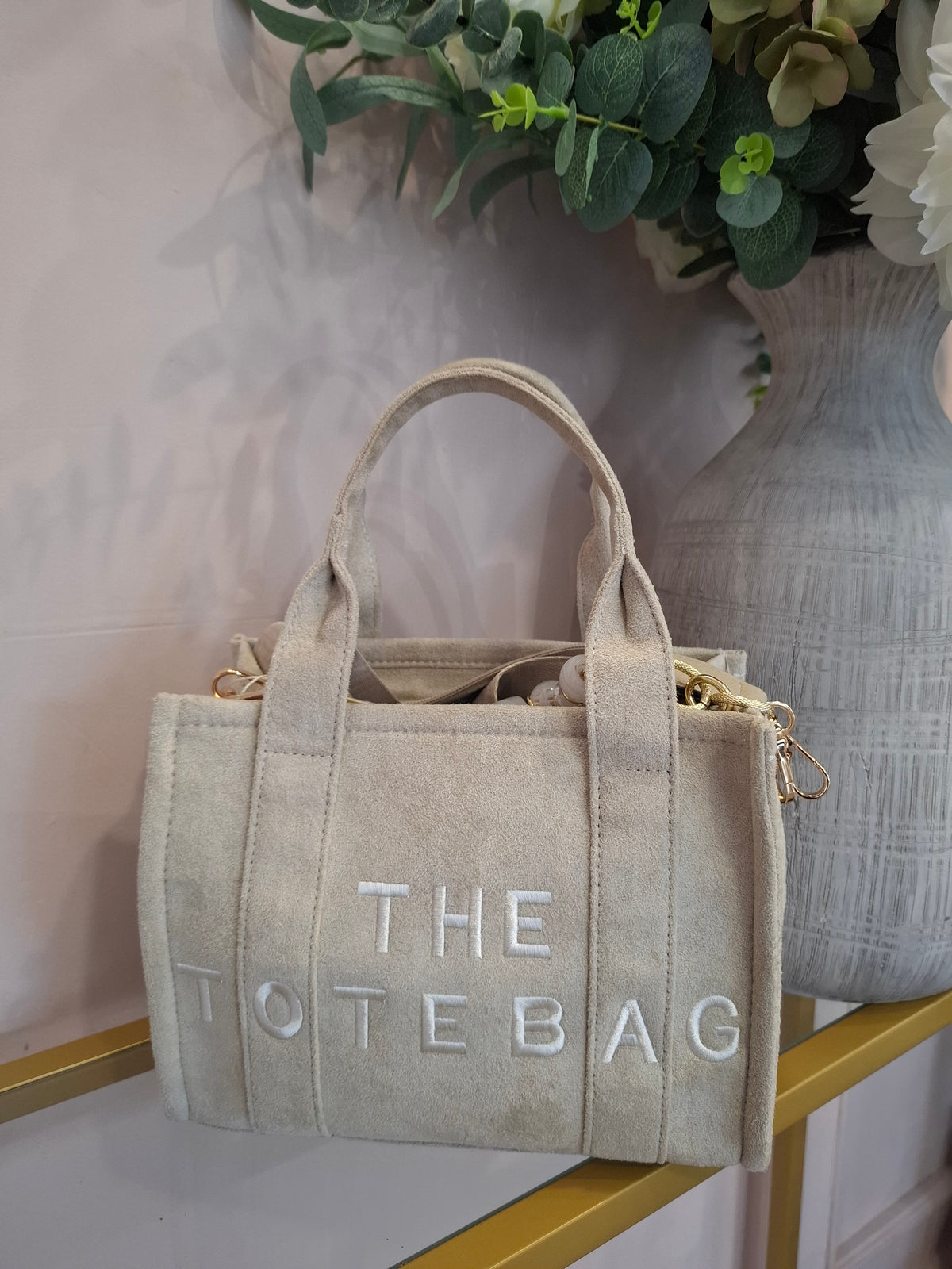The TB With Chain & Bead Bag - Cream