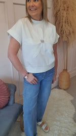 Big Daisy & Gems T Shirt - Cream