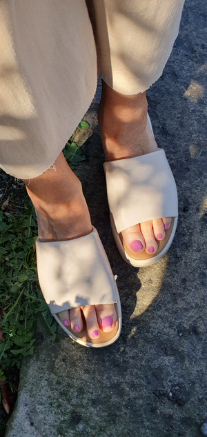 Maya Mule Slider - Cream