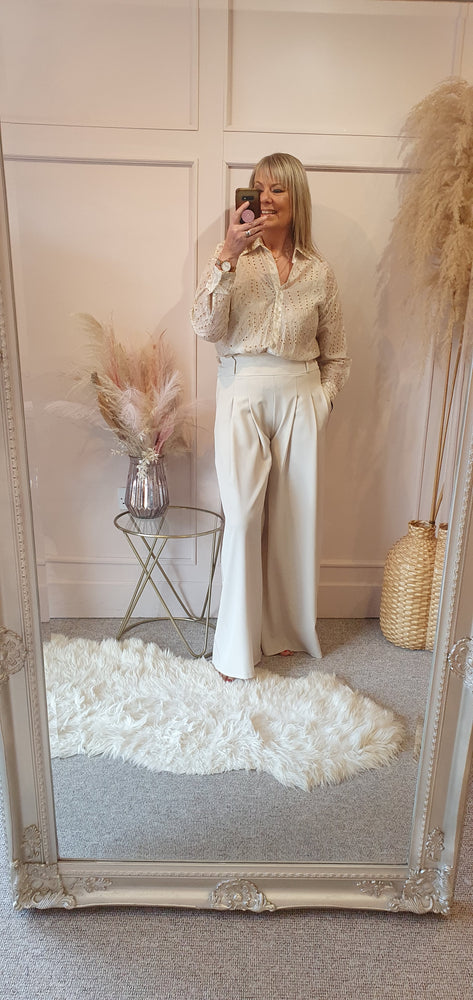 Embroidery Detailed Shirt - Light Beige - Wardrobe By Simone